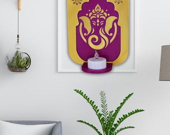 Indian Jharokha Wall Decor with Tea Light Holder: Diwali Decor Pooja Room Decoration