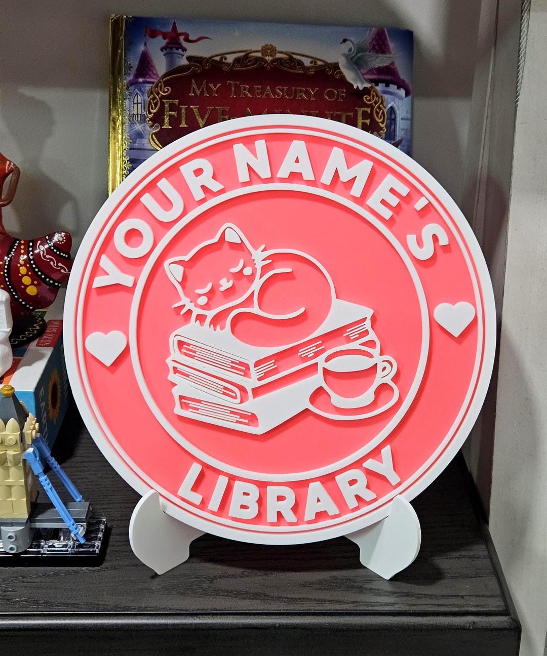 Personalized Library Sign, Custom Library Sign, Bookshelf Decor, Book ...
