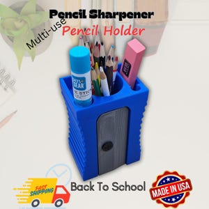 Creative Pencil Sharpener-Shaped Pen Holder - Fun Desk Organizer for Office, Classroom & Home