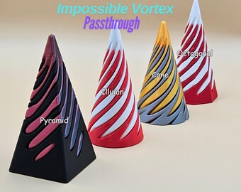 Vortex Illusion Fidget Toy: Pyramid, Cone, Octagonal, 3D Printed