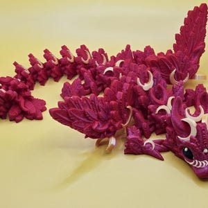Lunar Dragon, Articulated Dragon Toy, Home Office Decor, 7" to 24", 3 sizes, 50+ Color Choices, multicolor Dragon, Year of the dragon