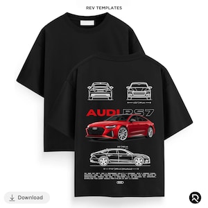 Audi RS7 Blueprint Art: Modern Sport Car Poster (Digital Download)
