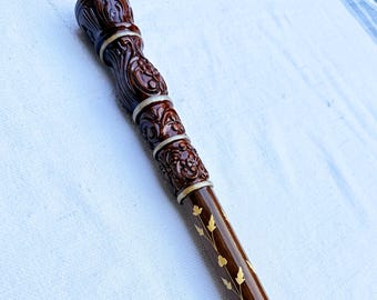 Handmade Wooden Walking Cane - Hand Engraved Crafted Walking Stick For Men