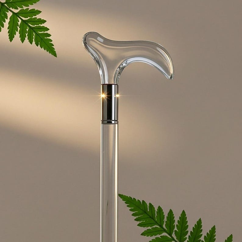 Luxury Clear Walking Cane – Transparent Acrylic Stick With Crystal ...