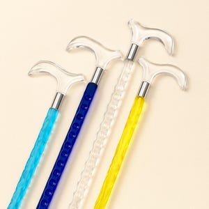 Crystal Clear Transparent Walking Cane - Fancy Handle And Shaft Stick For Women