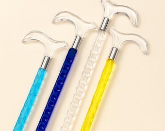 Bastón de lujo – Acrílico transparente con mango de cristal