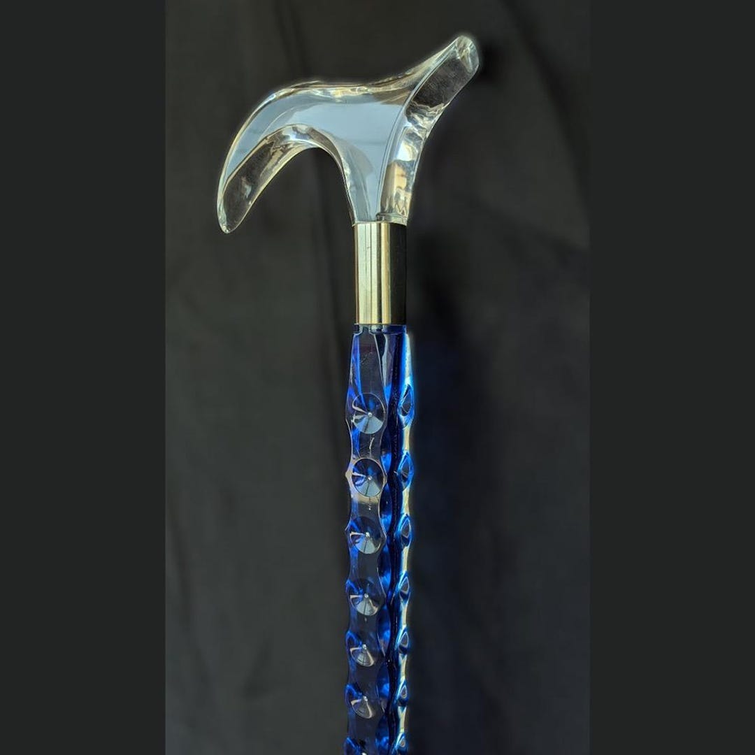 Acrylic Blue Walking Cane for Women | Elegant Transparent Cane With ...