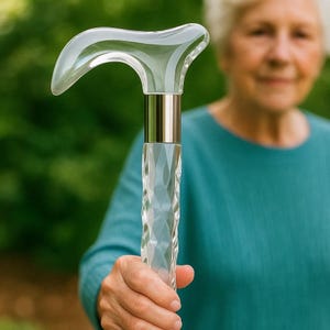 Crystal Walking Cane for Women - Clear Handle And Shaft Stick