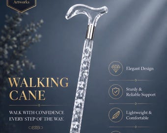 Canne de marche en cristal de luxe pour femme, canne élégante en acrylique, cadeau étincelant pour elle