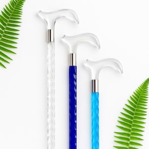 Elegant Luxury Walking Cane – Transparent Acrylic Stick with Diamond Handle