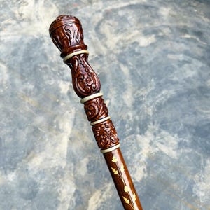 Handmade Wooden Walking Cane - Hand Engraved Crafted Walking Stick For Men