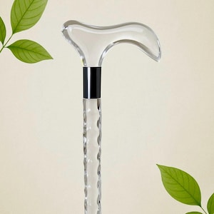 Transparent Acrylic Walking Cane – Strong & Lightweight Stick