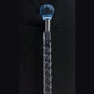 Light Blue Acrylic Walking Cane – Handmade Walking Stick for Men & Women