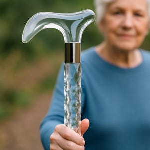 Walking Cane For Women - Stylish Clear Handle And Shaft Stick