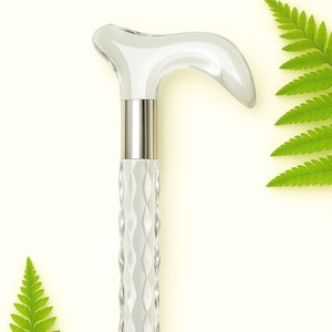 Luxury Walking Cane Fancy Clear Handle And Shaft Stick Non-Slip Tip