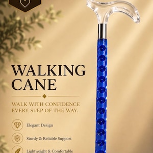 Luxury Crystal Diamond Handle Walking Cane – Clear Acrylic, Elegant Gift