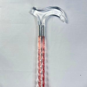 Pink Walking Cane For Women | Clear Walking Cane For Womens |  Luxury Fancy Handmade Canes For Men