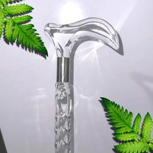 Clear Fancy Walking Cane For Women - Transparent Walking Stick For Womens - Lightweight Handmade Canes For Men
