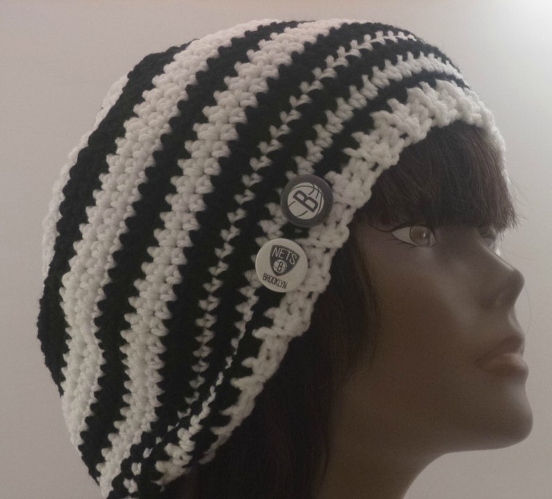 I Love New York Brooklyn Nets OOAK Womens Mens Crochet Slouch Hat Gift Under 50 Dollars Etsy