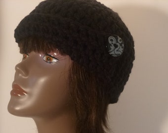 Womens Hat Collection Black  Chunky Hat  Gift For Women Under 50 dollars