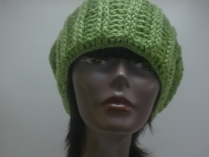 Autumn Slouch Hat Collection Unisex Pistachio Green Crochet Slouch Hat Gift Under 30 dollars
