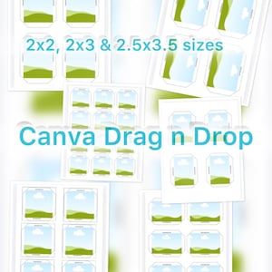 Foto Magnet Vorlage Bundle | Bearbeitbare Canva Magnet Vorlagen | 2x2, 2x3 & 2,5x3,5 Größen | Druckbar | DIY Geschenk | Digitaler Download