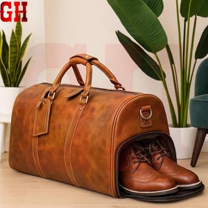 Handmade Leather Duffle Bag, Weekender Gym Bag, Vacation Duffel Bag, Travel Bag, Overnight Storage Bag, Gift for Him