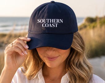 Cappello da spiaggia stile costa meridionale, cappello da papà stile costiero da donna, cappello da spiaggia ricamato, berretto da baseball minimalista, stile costa meridionale, regalo per lei