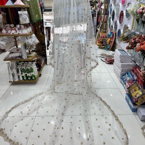 EXTRA LONG veil Traditional Pakistani Nikkah dupatta  Indian Net Veil Dupatta Wedding Veil nikkah dupatta