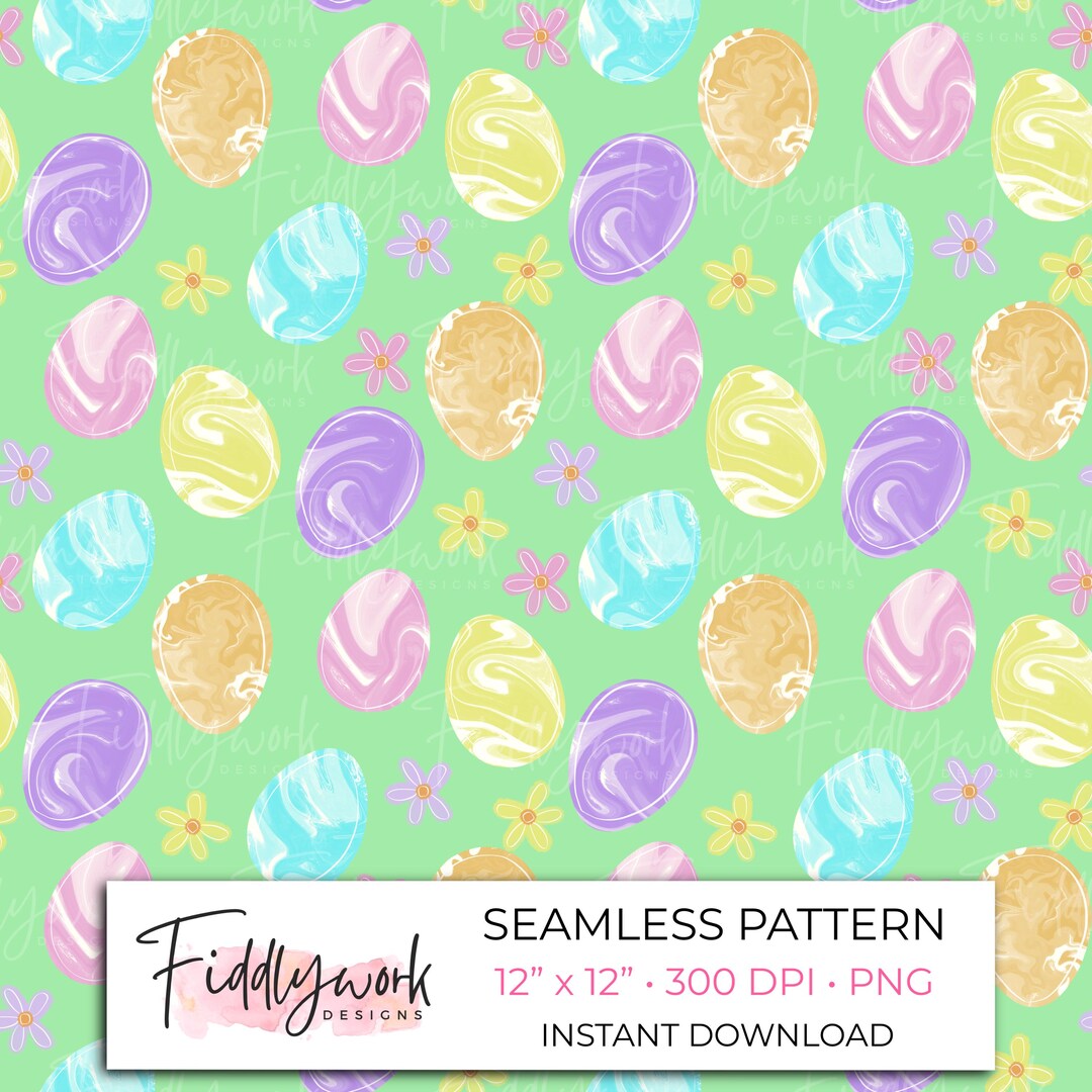 Colorful Easter Egg Seamless Pattern | Whimsical Spring Digital Paper ...