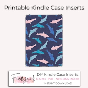 ドルフィン Kindle ケース インサート | 夏の海のデジタルファイル ビーチアート クリアケース用、2025年新型 Colorsoft Kindle、13サイズ PDF
