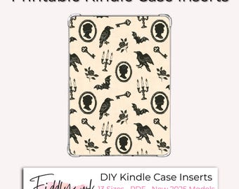 Funda Kindle con siluetas góticas / Funda Kindle imprimible de Halloween victoriano para funda transparente, nuevo Kindle Colorsoft 2025, 13 tamaños PDF