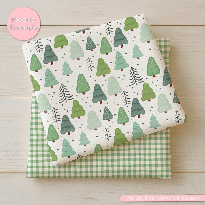 Winter Evergreen Trees Seamless Pattern Bundle | Green Woodland Forest ...