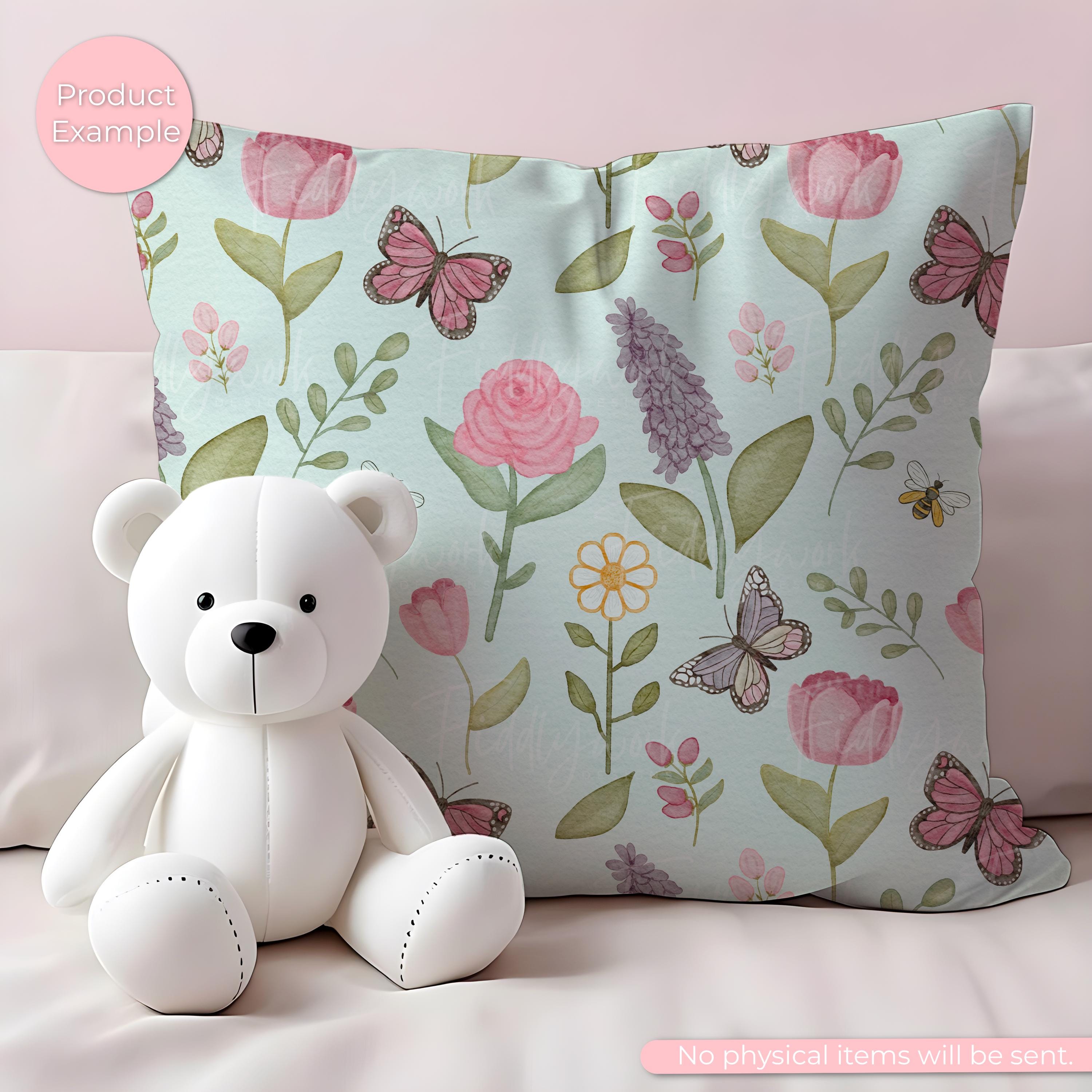 Watercolor Butterfly Floral Seamless Pattern | Spring Flowers Digital ...