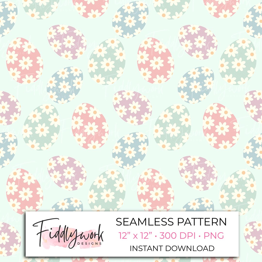Floral Easter Egg Seamless Pattern | Pastel Easter Egg Background ...