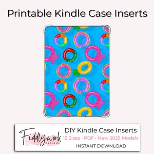 Pool Float Kindle Case Insert | Summer Pool Party Printable Kindle Insert for Clear Case, New 2025 Colorsoft Kindles, 13 Sizes PDF