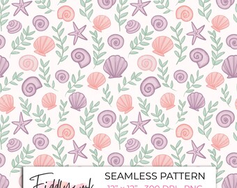 Papel digital suave con temática oceánica para tela, transferencias, scrapbooking y uso en pequeñas empresas. PNG