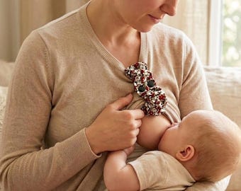 Braccialetto promemoria per l'allattamento con clip elastica - Accessorio con clip per abbigliamento per favorire l'allattamento al seno naturale - Regalo premaman in cotone Liberty