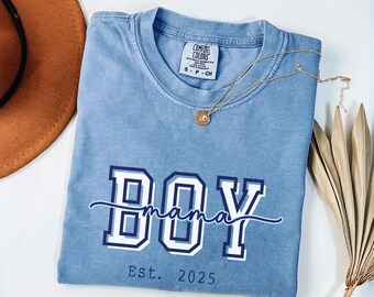 Comfort Colors® Boy Mama Shirt, Mom of Boys Tee, Cute Boy Mom Shirt, Pregnancy Announcement, Mother’s Day Gift, New Mom Shirt, Mama of boys