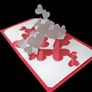 Tarjeta emergente de San Valentín con pila de corazones, SVG de San Valentín, cameo svg, SVG de San Valentín, archivo de corte del día de San Valentín, SVG de silueta, SVG de amor para Cricut