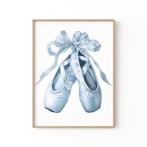 Ballet Pointe Shoe Poster | Ballerina Print | Ballet Art | Ballet Poster | Gift for Ballerina | Coquette Room Decor |  Chinoiserie Slippers
