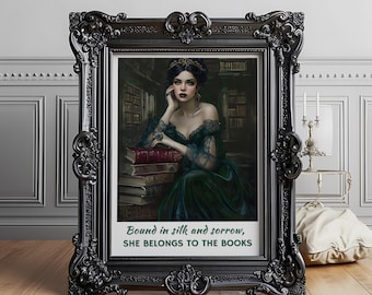 Dark Academia Printable Wall Art | Gothic Romance Art Print | Vintage Library Decor | Bookish Wall Art Download