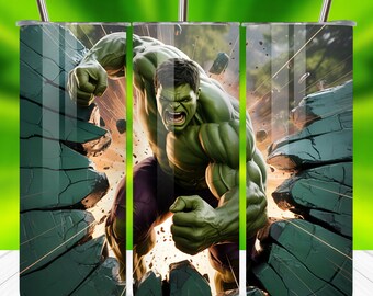 Green Super Action Hero Tumbler Wrap: 20oz Skinny Tumbler Design (Digital Download)