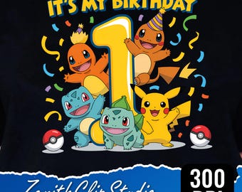 It's My Birthday PNG: Cartoon First Birthday Design (Digital Download)