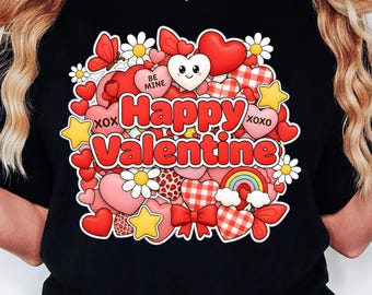 Coquette Valentine PNG, Pink Checkered Heart, Girly Sublimation Design (Digital Download)