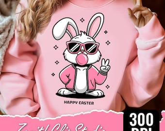 Cute Easter Bunny PNG | Happy Easter Rabbit Clipart (Digital Download)