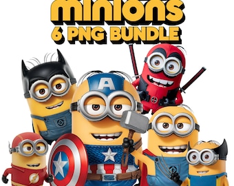 3D Superhero Character PNG Clipart Bundle: Cartoon Sublimation Files (Digital Download)
