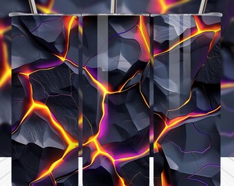 Lava Flow Tumbler Wrap PNG: Seamless Volcano Sublimation Design (Digital Download 20oz Tumbler)