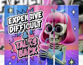 Funny Skeleton Tumbler Wrap PNG: Sarcastic Skull Sublimation Design (Digital Download)