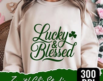 Lucky Clover PNG: design per maglietta di San Patrizio (download digitale)